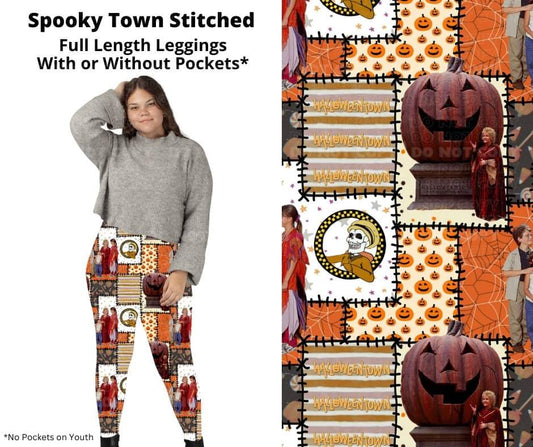 Spooky Town Stitched Full Length Leggings w/ Pockets