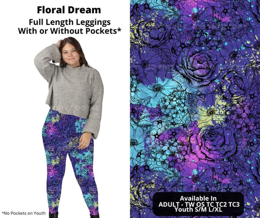 Floral Dream Full Length Leggings w/ Pockets