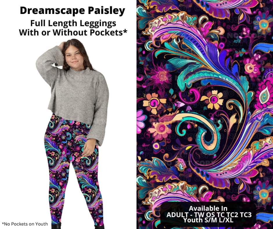 Dreamscape Paisley Full Length Leggings w/ Pockets