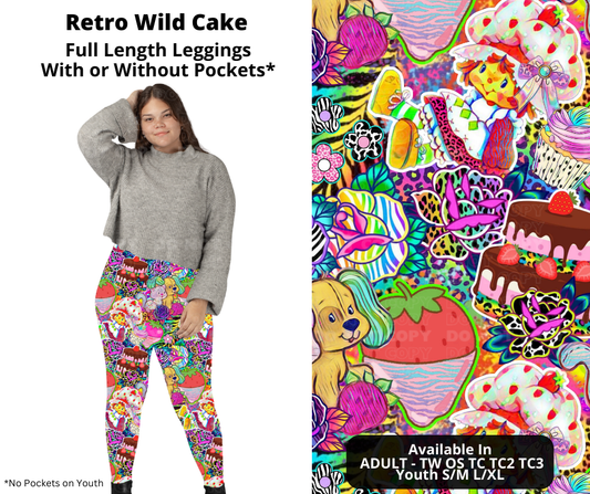 Retro Wild Cake Full Length Leggings w/ Pockets