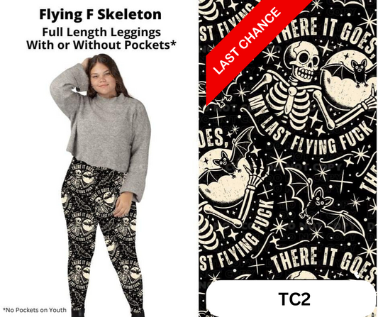 Flying F Skeleton Full Length Leggings w/ Pockets