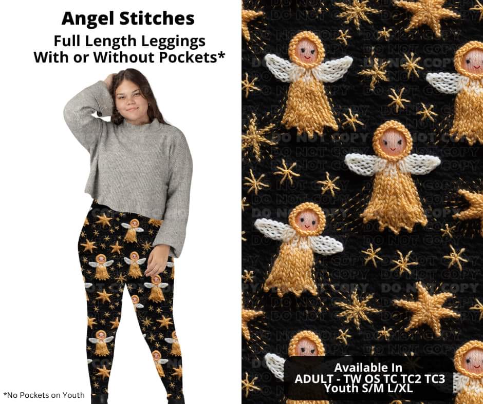 Angel Stitches Full Length Leggings w/ Pockets